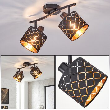 Tallaboa 2-light ceiling spotlight with grid-pattern shades, E14, rotatable