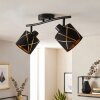 Opatija 2-light ceiling spotlight with adjustable heads, retro line pattern