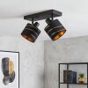 Alsen 2-light ceiling spotlight with cylindrical cut-out shade design, E14, modern