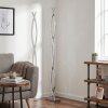 Twisted LED Floor Lamp Velix, chrome-silver frame, 3000 Kelvin warm white