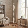 Velix modern LED floor lamp for living room with twisted light bars, 143 cm