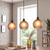 Nolen 3-light pendant light with round shade trio, E27, length 105.5 cm
