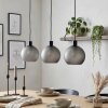 Nolen 3-light pendant light with round shade trio, E27, length 105.5 cm