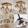 Cluster ceiling light Koyoto with 4 clear and smoke-coloured glass shades, E14
