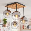 Cluster ceiling light Koyoto with 4 clear and smoke-coloured glass shades, E14