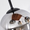 Cluster ceiling light Koyoto with 4 clear and smoke-coloured glass shades, E14