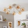 Globe ceiling light Gastor with 7 amber glass shades in a cluster, ø 15 cm, E14