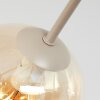 Globe ceiling light Gastor with 7 amber glass shades in a cluster, ø 15 cm, E14