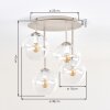 Gastor 4-light globe ceiling lamp, round ceiling light Ø 38 cm, modern retro
