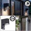 Kingstown outdoor wall light with motion sensor, GU10 set of 2 for front doors