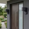 Kingstown outdoor wall light with motion sensor, GU10 set of 2 for front doors