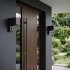 Modern outdoor wall light Kingstown, set of 2 with angular housing and motion sensor