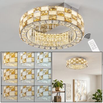 Seloria LED ceiling light with remote control, Ø 40 cm, round ring design