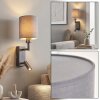 Turil LED wall reading light for bed with fabric shade and rotatable reading arm