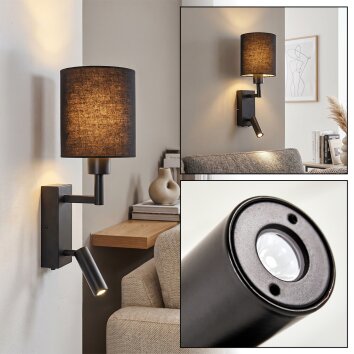 Turil LED wall reading light for bedside with rotatable lamp head and switch
