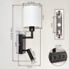 Turil LED wall light with fabric shade and adjustable reading lamp with switch