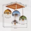 Koyoto 4-light ceiling light with globe shades, slatted canopy and E14 sockets
