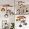 Globe light Koyoto with four colourful glass shades, ø 15 cm, for the dining table