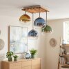 Globe light Koyoto with four colourful glass shades, ø 15 cm, for the dining table