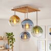 Globe light Koyoto with four colourful glass shades, ø 15 cm, for the dining table