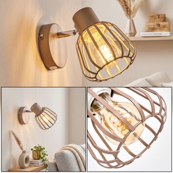 Keldor reading wall light with adjustable cage shade and on/off switch