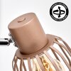 Retro wall spotlight Keldor, 2-piece set, brown metal cage shade in mocha