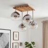 Koyoto 4-light semi-flush ceiling light with globe shades, Boho retro fixture