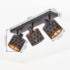 Alsen 3-light E14 ceiling spotlight with adjustable honeycomb cut-out shades