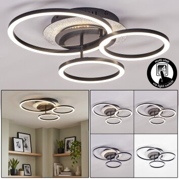 Kordex LED ceiling light with rotatable light rings, modern ceiling lamp design