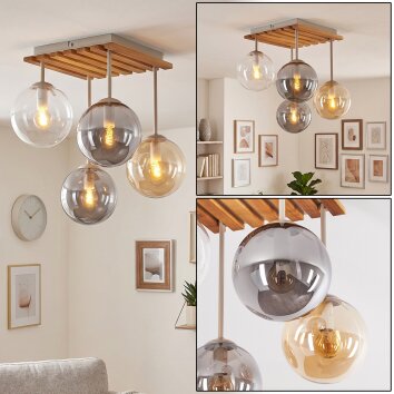 Scandinavian 2-Light Ceiling Spotlight Safari with Conical Slotted Sand Shades