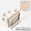 Basto 4-light boho rattan ceiling light with woven globe shades and wood slat canopy
