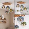 Gastor 4-light globe ceiling light with E14 sockets, retro-modern boho style