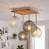 Koyoto 4-light ceiling light with globe shades, retro ceiling lamp for dining room