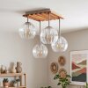 Koyoto 4-light dining room ceiling light with ribbed globe shades, E14