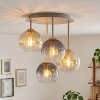 Koyoto 4-light retro ceiling light with globe shades, Ø 38 cm, E14