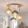 Koyoto 4-light retro ceiling light with globe shades, Ø 38 cm, E14