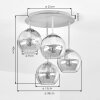 Koyoto 4-light globe ceiling light, round 38 cm, for living room and dining room