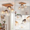 Koyoto ceiling light, 5-light E14 semi flush mount with ribbed globe shades