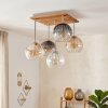 Koyoto ceiling light, 5-light E14 semi flush mount with ribbed globe shades
