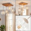 Koyoto 5-light dining room ceiling light with globe shades, retro vintage style