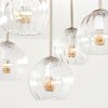 Koyoto 5-light dining room ceiling light with globe shades, retro vintage style
