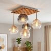 Koyoto 5-light ceiling light with staggered ribbed globe shades, E14