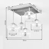 Koyoto 5-light ceiling light with staggered ribbed globe shades, E14