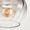 Koyoto 5-light ceiling light with staggered ribbed globe shades, E14