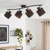 Tallaboa 4-light ceiling light, adjustable spot heads with lattice shades