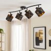 Opatija ceiling spotlight with 4 separately rotating spot heads, cross-line shades
