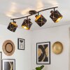 Opatija ceiling spotlight with 4 separately rotating spot heads, cross-line shades