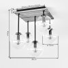 Gastor 5-light globe ceiling light for dining room with tiered hanging shades, E14