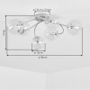 Chehalis 6-light ceiling light with globe shades, Ø 58 cm, modern retro style