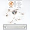 Chehalis 6-light ceiling light with globe shades, Ø 58 cm, modern retro style